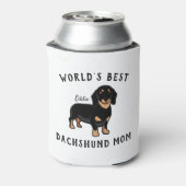 Beste Dachshund Mam Dog Name Aangepast ter wereld Blikjeskoeler (Blikje Achterkant)