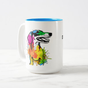 Beste Dachshund Moeder Leuke Wiener Gepersonalisee Tweekleurige Koffiemok