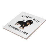 Beste Dachshund Moeder ter Wereld Gepersonaliseerd Tegeltje (Zijkant)