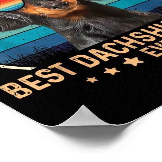  beste dachshund pap ooit Vaderdag Mannen Poster (Hoek)