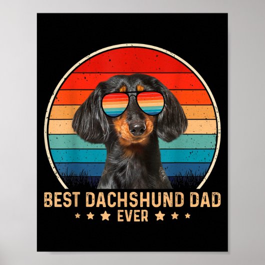 beste dachshund pap ooit Vaderdag Mannen Poster (Voorkant)