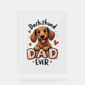Beste Dachshund Papa Ooit T Shirt Acryl Bord (Voorkant)