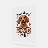 Beste Dachshund Papa Ooit T Shirt Acryl Bord (Hoek)