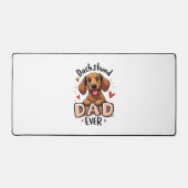 Beste Dachshund Papa Ooit T Shirt Bureaumat (Voorkant)