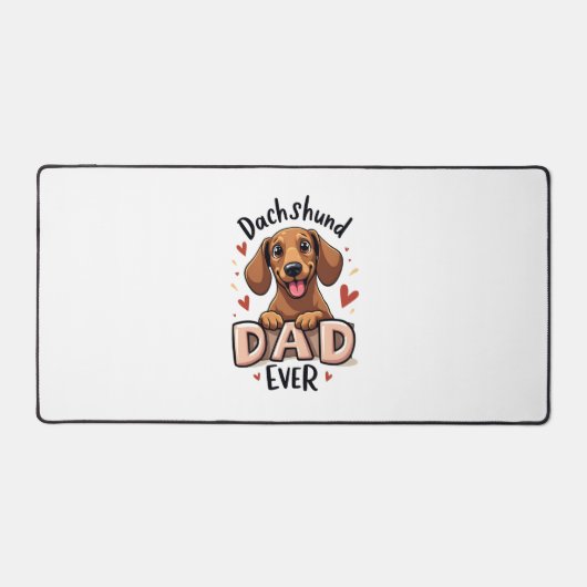 Beste Dachshund Papa Ooit T Shirt Bureaumat (Voorkant)