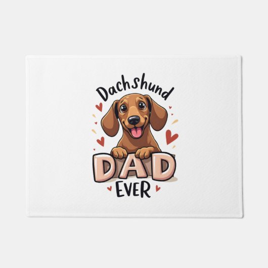 Beste Dachshund Papa Ooit T Shirt Deurmat (Voorkant)