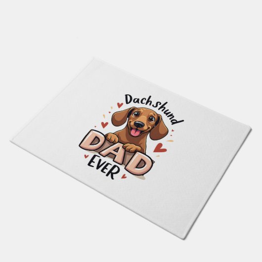 Beste Dachshund Papa Ooit T Shirt Deurmat (Schuin)