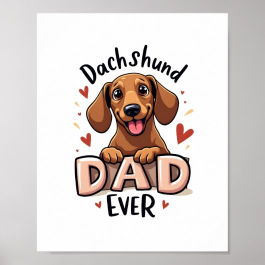 Beste Dachshund Papa Ooit T Shirt Poster (Voorkant)