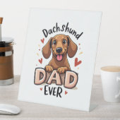 Beste Dachshund Papa Ooit T Shirt Reclamebord Met Voetstuk (Insitu)
