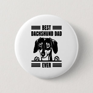 Beste Dachshund Papa Ooit T Shirt Ronde Button 5,7 Cm