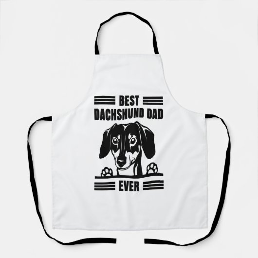 Beste Dachshund Papa Ooit T Shirt Schort (Voorkant)