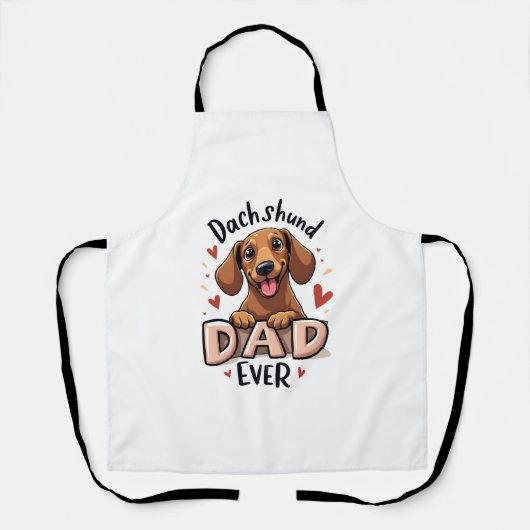 Beste Dachshund Papa Ooit T Shirt Schort (Voorkant)