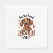Beste Dachshund Papa Ooit T Shirt Servet (Voorkant)