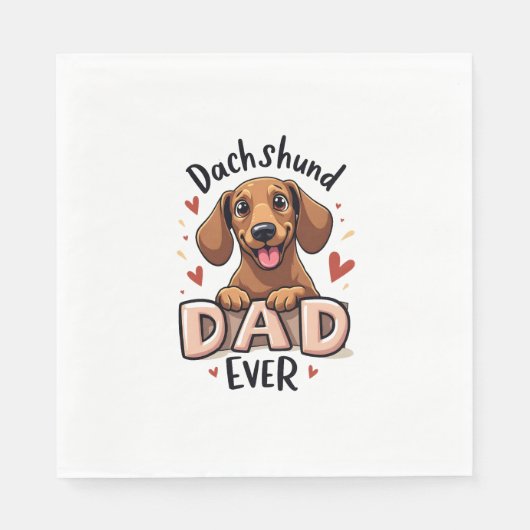 Beste Dachshund Papa Ooit T Shirt Servet (Voorkant)