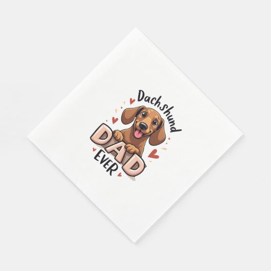 Beste Dachshund Papa Ooit T Shirt Servet (Hoek)