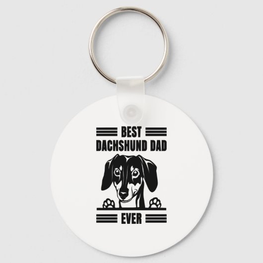 Beste Dachshund Papa Ooit T Shirt Sleutelhanger (Voorkant)