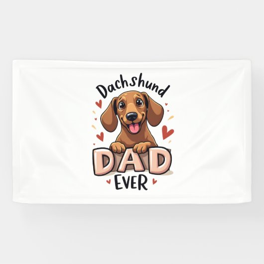 Beste Dachshund Papa Ooit T Shirt Spandoek (Horizontaal)