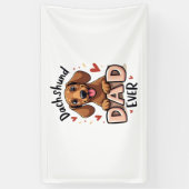 Beste Dachshund Papa Ooit T Shirt Spandoek (Verticaal)