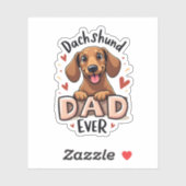 Beste Dachshund Papa Ooit T Shirt Sticker (Vel)