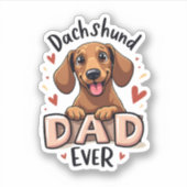 Beste Dachshund Papa Ooit T Shirt Sticker (Voorkant)