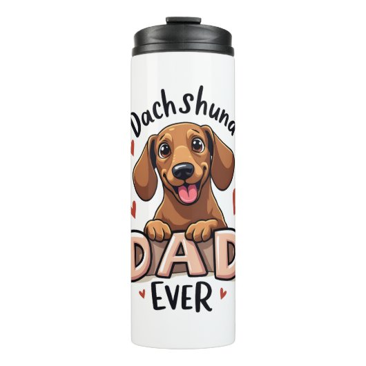 Beste Dachshund Papa Ooit T Shirt Thermosbeker (Voorkant)