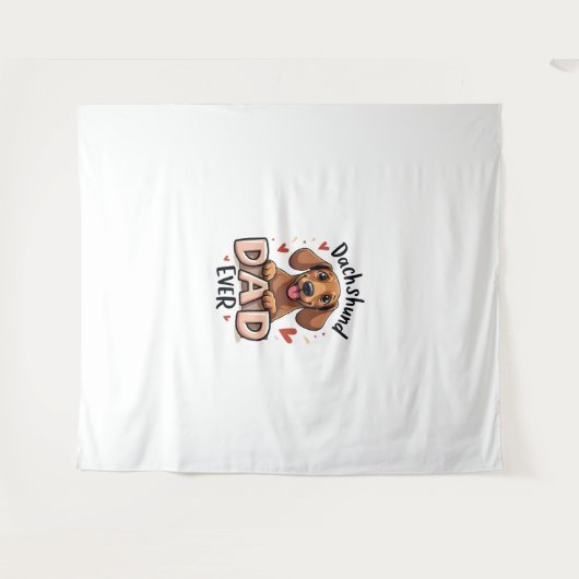 Beste Dachshund Papa Ooit T Shirt Wandkleed (Voorkant (horizontaal))