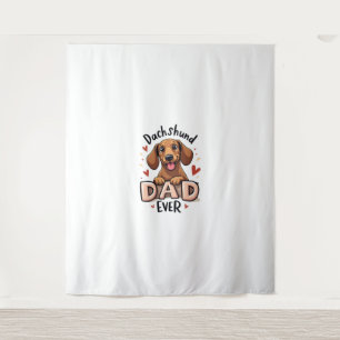 Beste Dachshund Papa Ooit T Shirt Wandkleed