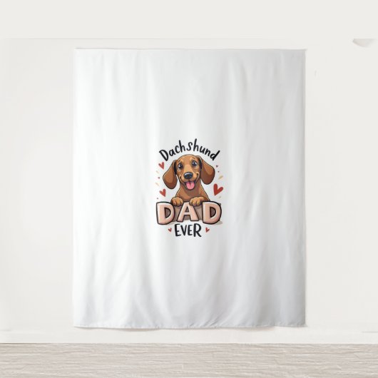 Beste Dachshund Papa Ooit T Shirt Wandkleed (Voorkant)