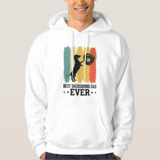 Beste Dachshund-papa ooit vintage hondebaseballshi Hoodie