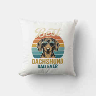 Beste Dachshund-papa ooit vintage ontwerp voor hon Kussen