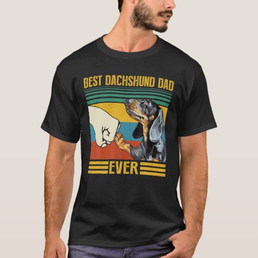  beste dachshund vader ooit geweldig voor papa t-shirt (Voorkant)