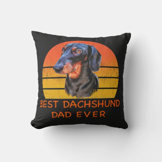 Beste dachshund-vader ooit T-Shirt Kussen (Voorkant)