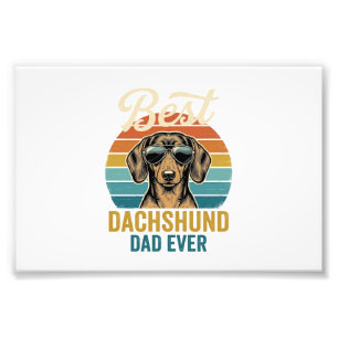 Beste Dachshund vader ooit vintage hond shirt ontw Foto Afdruk