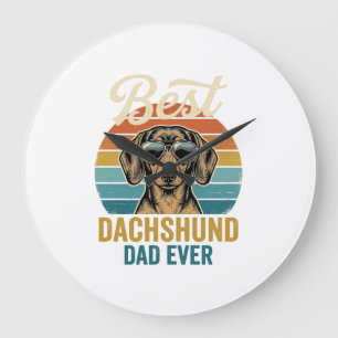 Beste Dachshund vader ooit vintage hond shirt ontw Grote Klok