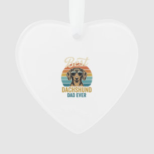 Beste Dachshund vader ooit vintage hond shirt ontw Ornament
