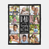 Beste Dad 10 Fotocollage Gepersonaliseerde Aangepa Fleece Deken (Voorkant)