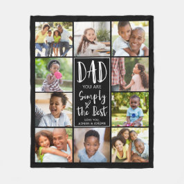 Beste Dad 10 Fotocollage Gepersonaliseerde Aangepa Fleece Deken