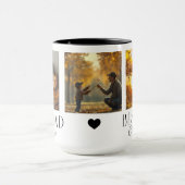 Beste Dad 3 Photo Collage Custom Name Mok (Midden)