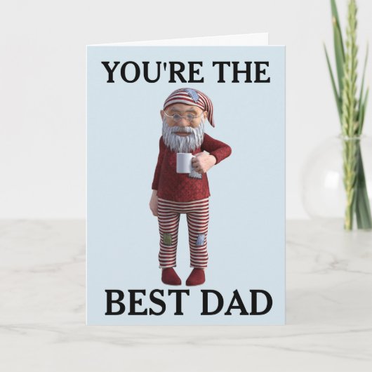 BESTE DAD BIRTHDAY GNOME ELF KAART (Voorkant)