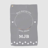 Beste DAD BY Par gepersonaliseerde foto Golfer Gri Golfhanddoek (Voorkant)