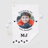 Beste DAD By Par Moderne gepersonaliseerde foto Golfhanddoek (Insitu)