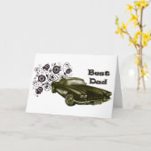 Beste Dad  Classic Car Art Gifts Kaart (Gele Bloem)