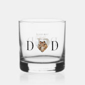 Beste Dad Custom Heart Foto | Vaderdag Gift Whisky Glas (Achterkant)