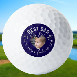 Beste Dad Custom Kinder Foto Blauw Gepersonaliseer Golfballen