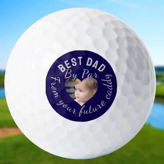 Beste Dad Custom Kinder Foto Blauw Gepersonaliseer Golfballen