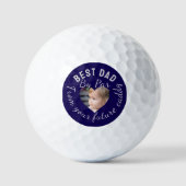 Beste Dad Custom Kinder Foto Blauw Gepersonaliseer Golfballen (Voorkant)