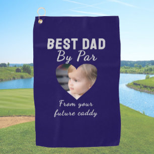 Beste Dad Custom Kinder Foto Blauw Gepersonaliseer Golfhanddoek