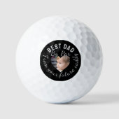 Beste Dad Custom Kinder Foto Zwart Gepersonaliseer Golfballen (Voorkant)