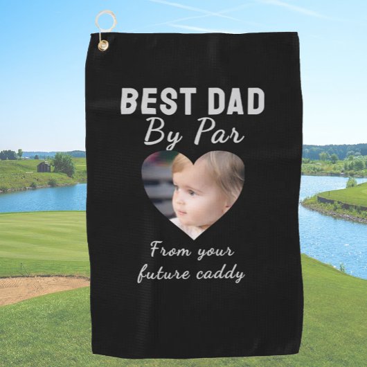 Beste Dad Custom Kinder Foto Zwart Gepersonaliseer Golfhanddoek