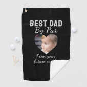 Beste Dad Custom Kinder Foto Zwart Gepersonaliseer Golfhanddoek (Insitu)